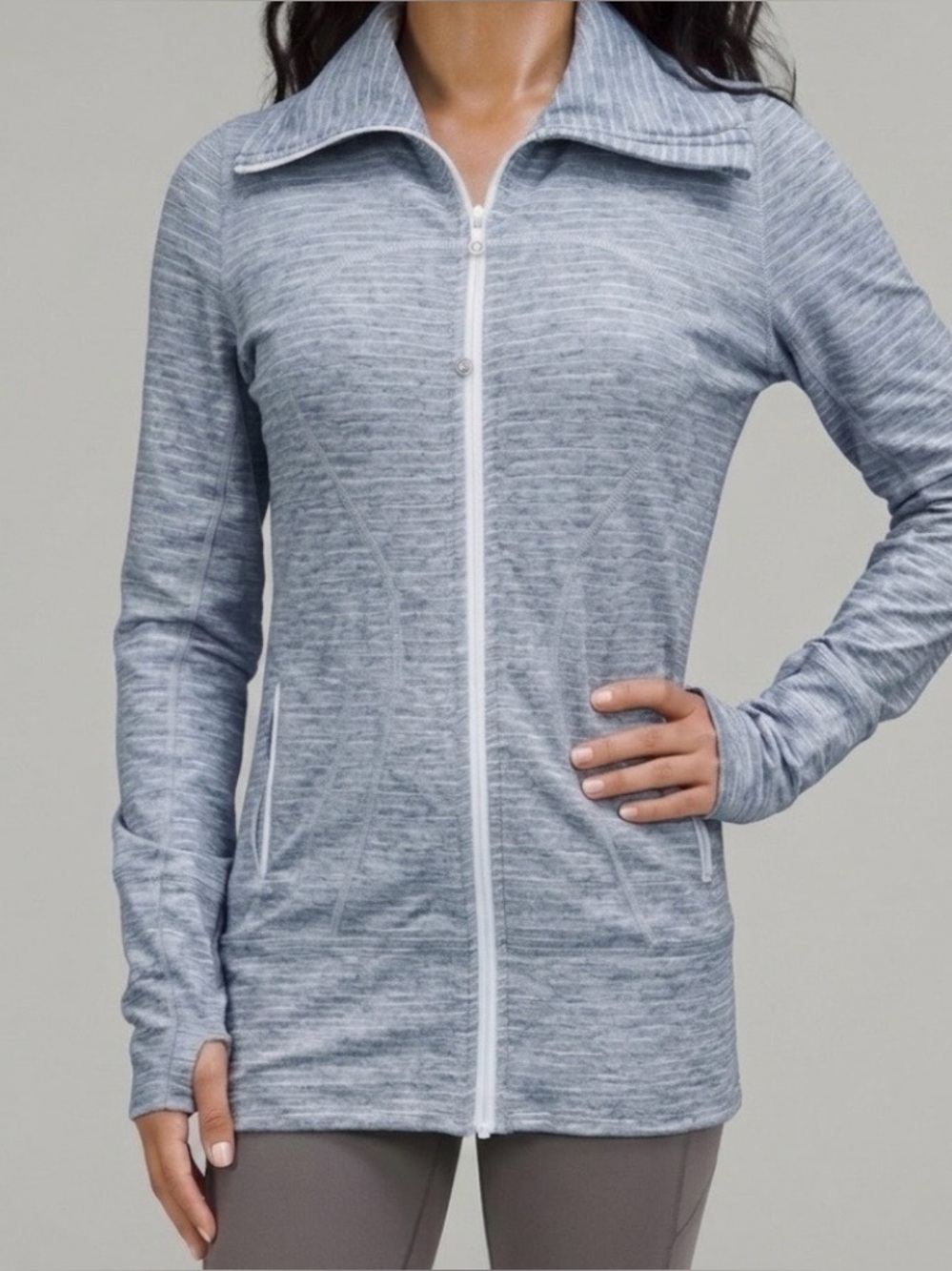 Lululemon Athletic Jacket Full Zip Heathered Grey Womens 6